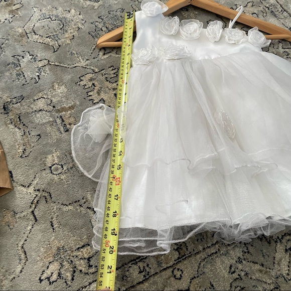 Ailis Designer One Shoulder Occasion White Rose Ruffle Party Dress Size S - Picture 9 of 13